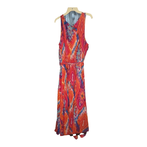 ADRESSING WOMAN. 2X, CHIFFON SUMMER DRESS, PATTERNED DRESS - Picture 3 of 9